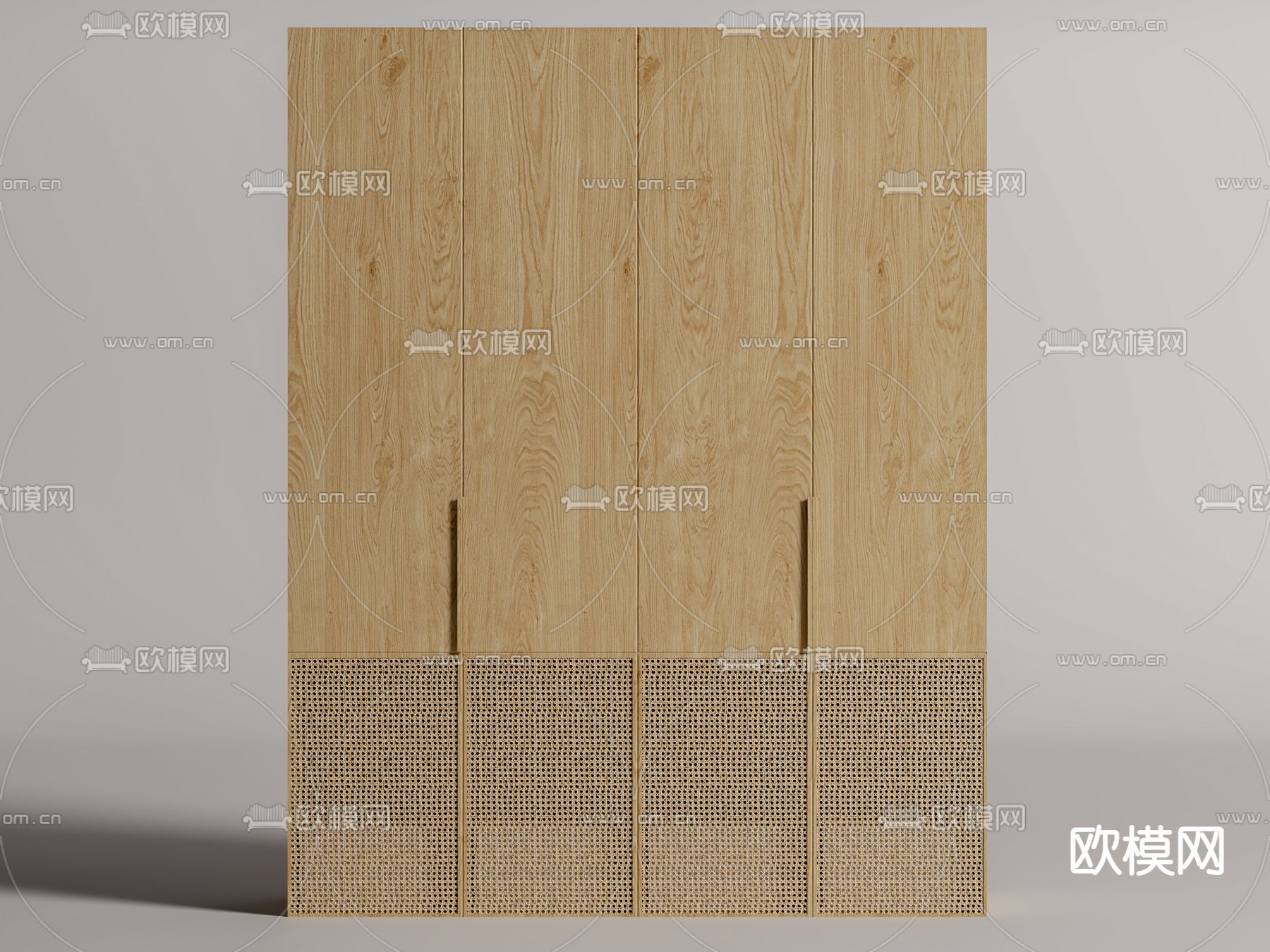 藤编衣柜 衣橱su模型下载（渲染图1）