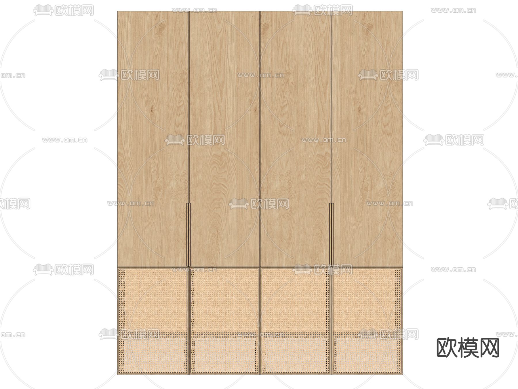 藤编衣柜 衣橱su模型下载（渲染图2）