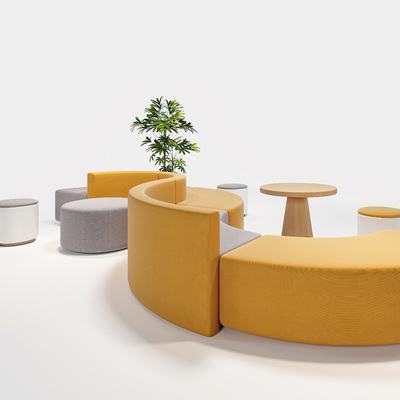  S形沙发 洽谈沙发su模型 