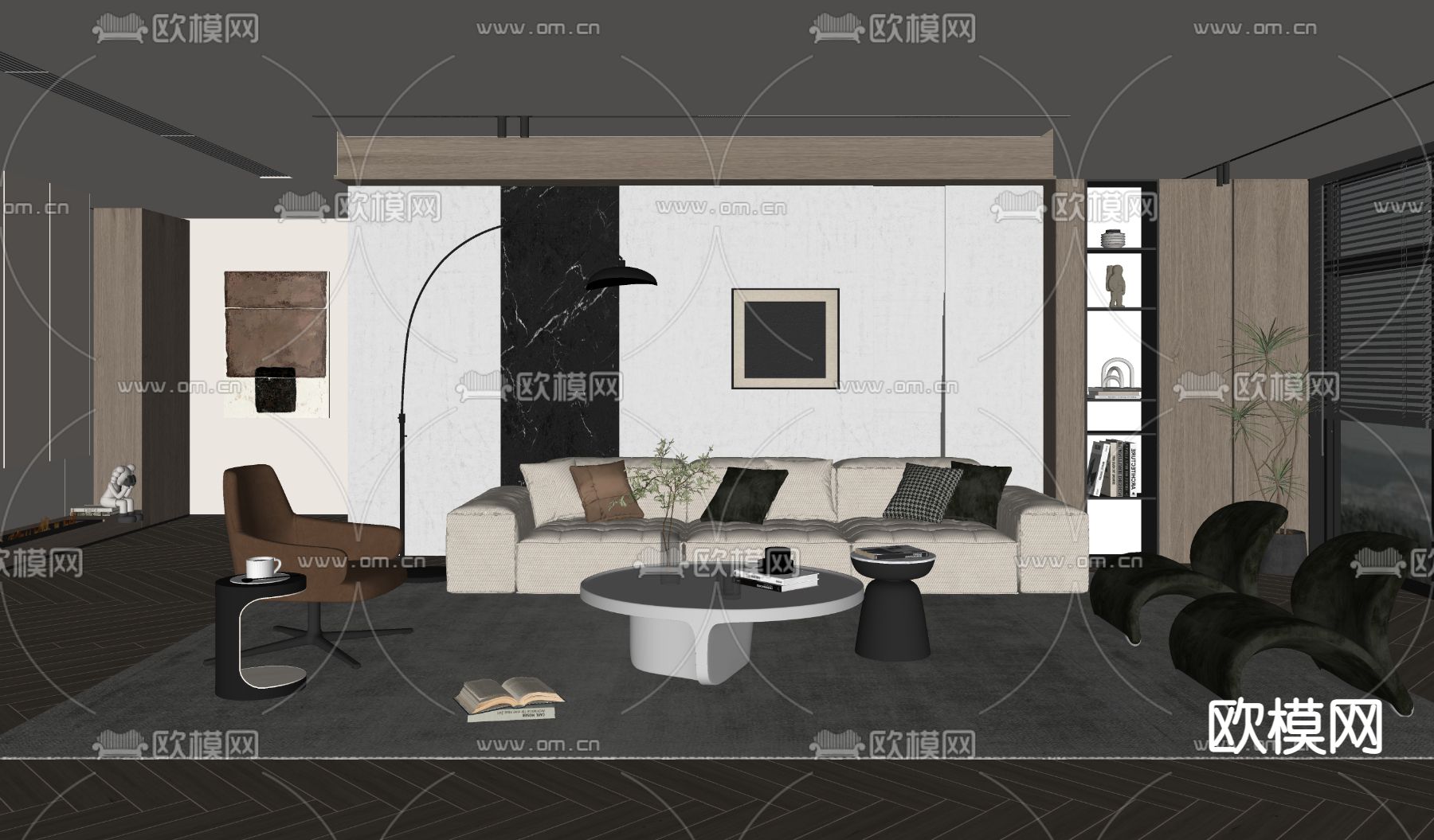 现代客厅su模型