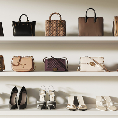  皮包 手提包 女士包 高跟鞋su模型 