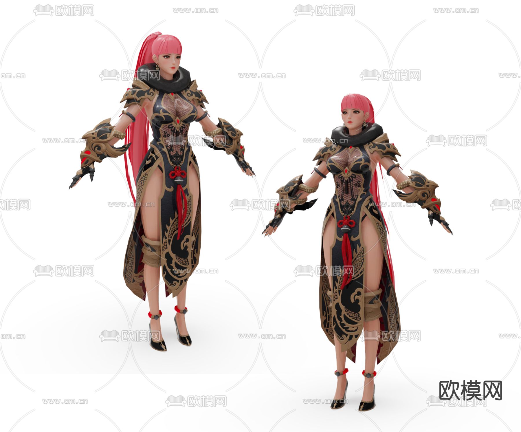 动漫人物 女战士su模型下载（渲染图1）