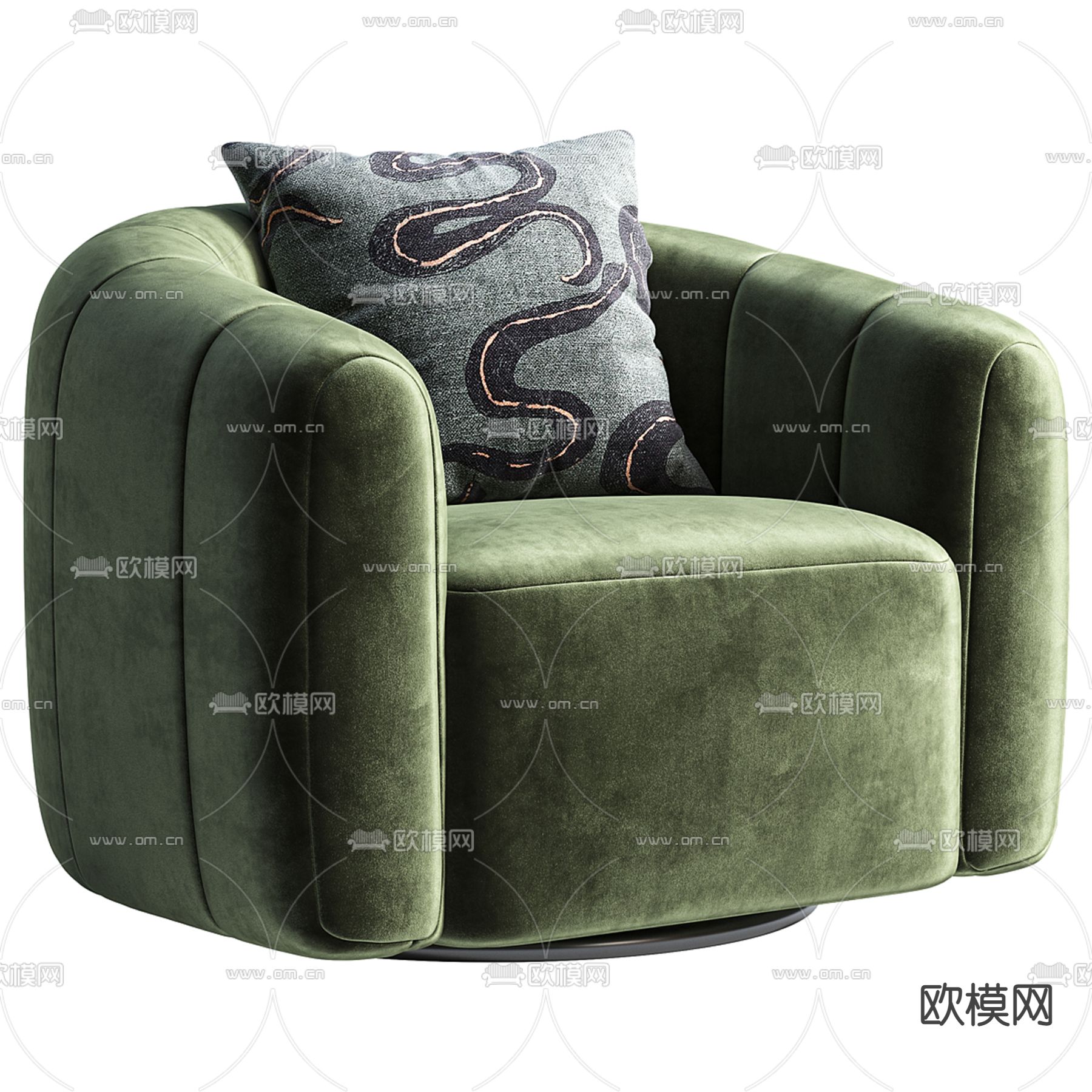 CB2 单人沙发3d模型下载（渲染图3）