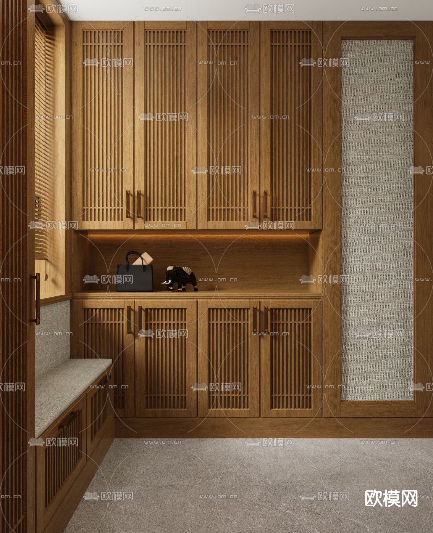 东南亚鞋柜3d模型下载