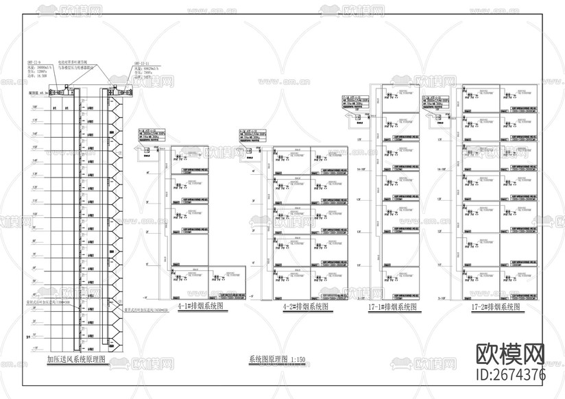 医院住院大楼消防设计cad施工图下载(渲染图4)