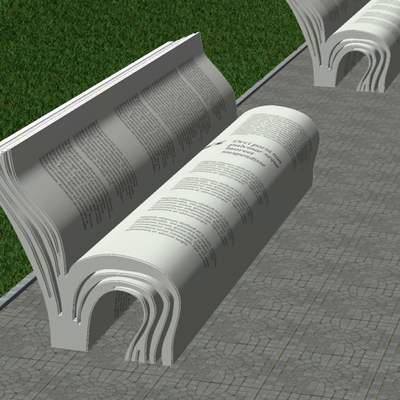  书籍座椅公用椅su模型 