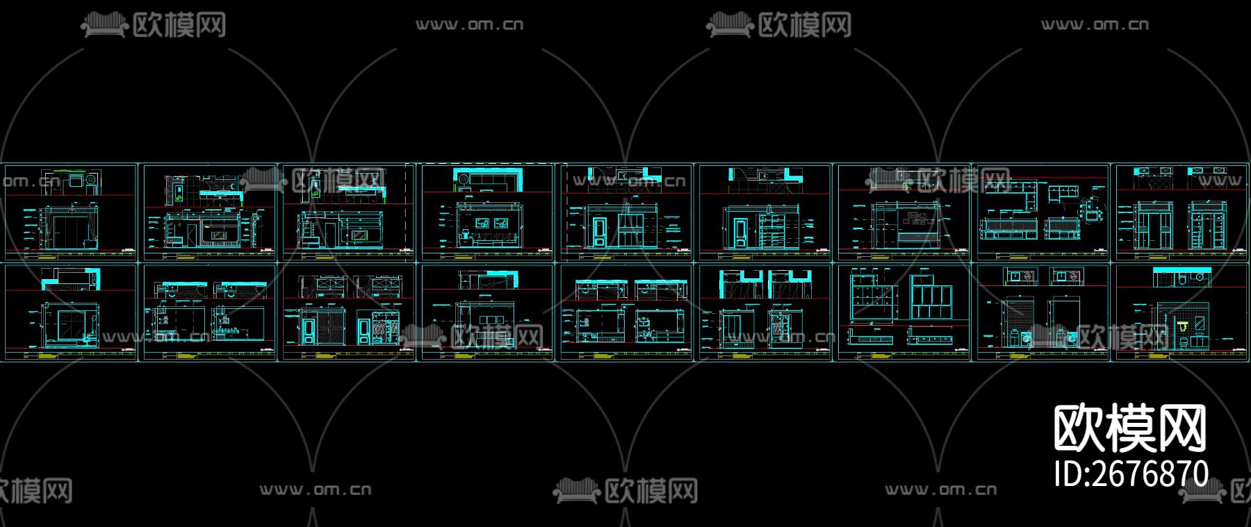 家装整套CAD施工图下载（渲染图3）