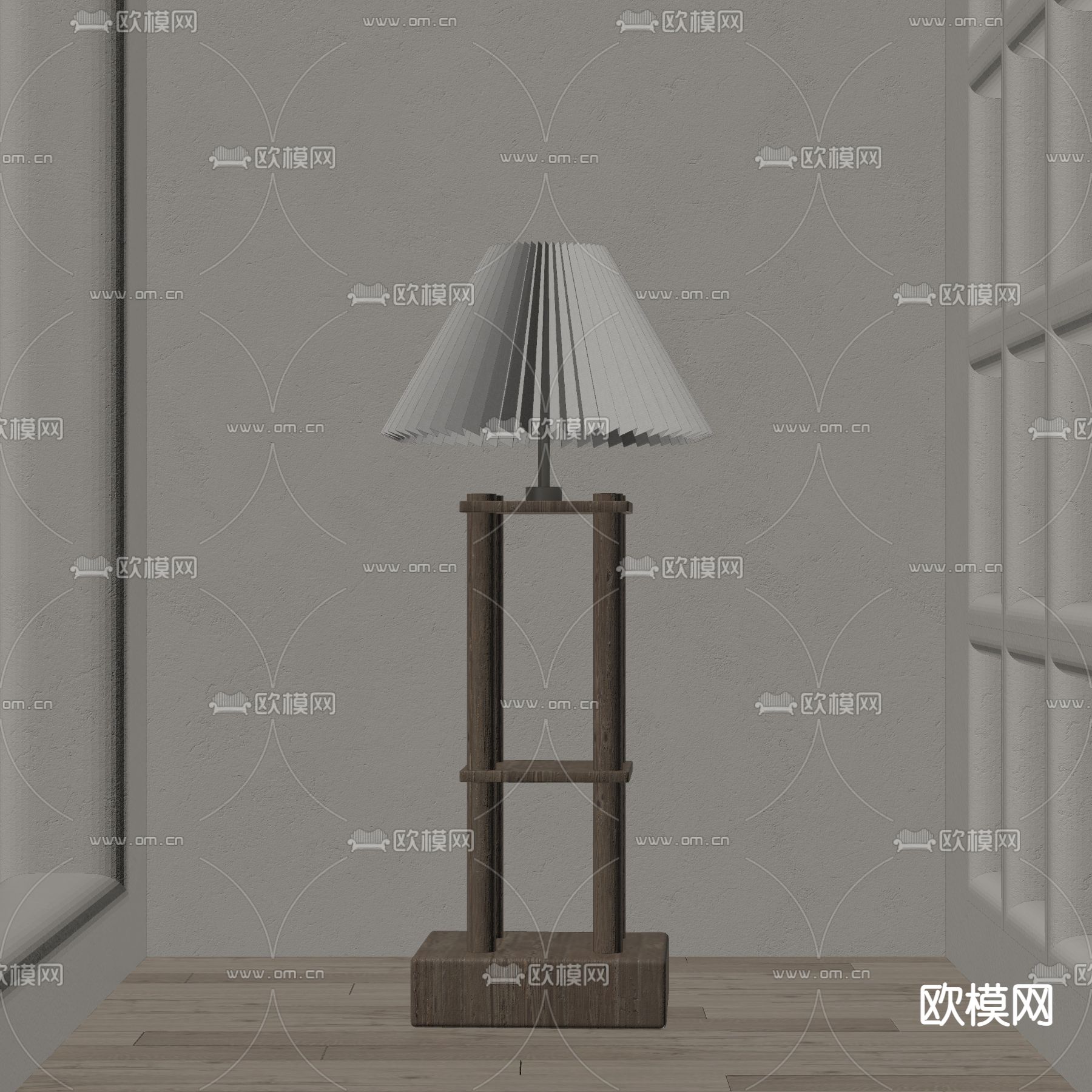侘寂风落地灯su模型下载（渲染图2）