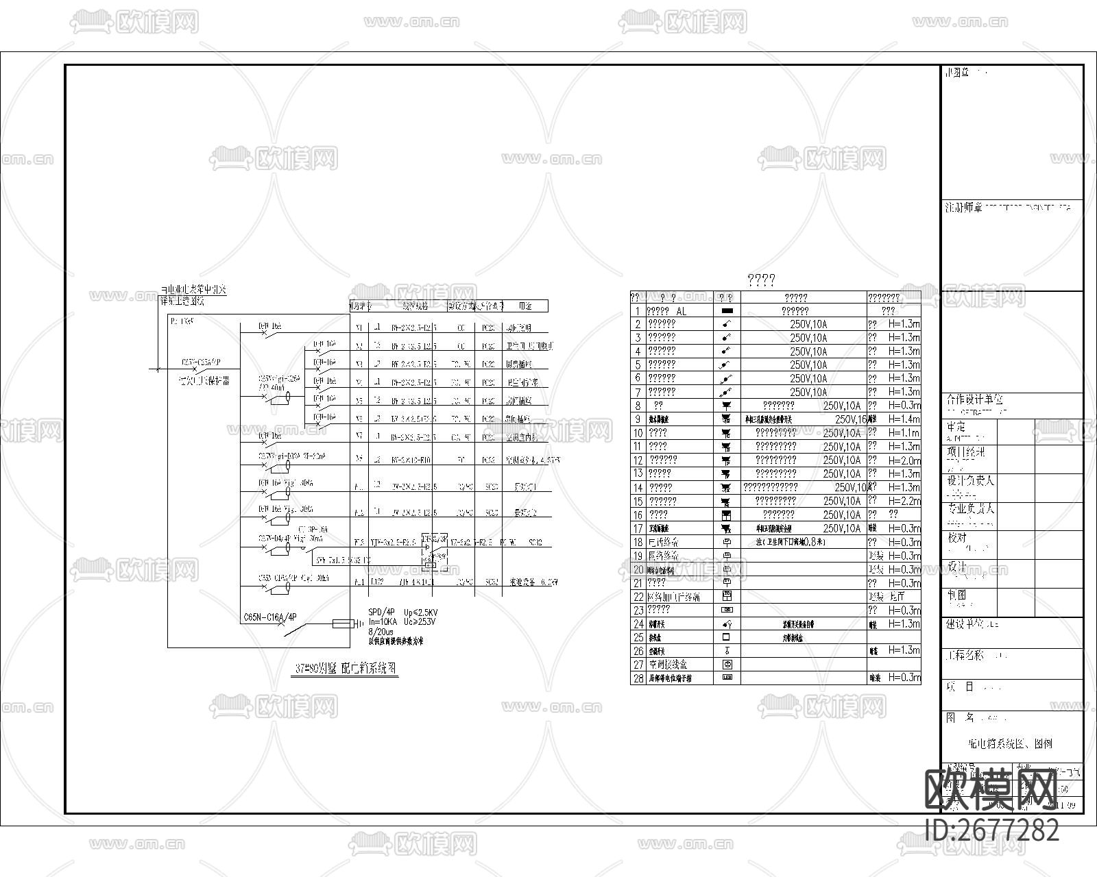 样板间系统图cad电气图下载（渲染图5）