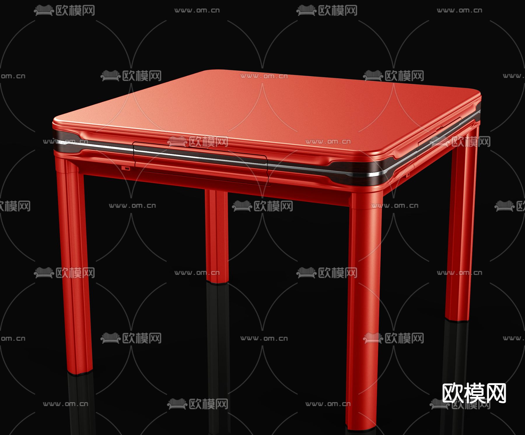 麻将桌su模型下载（渲染图1）