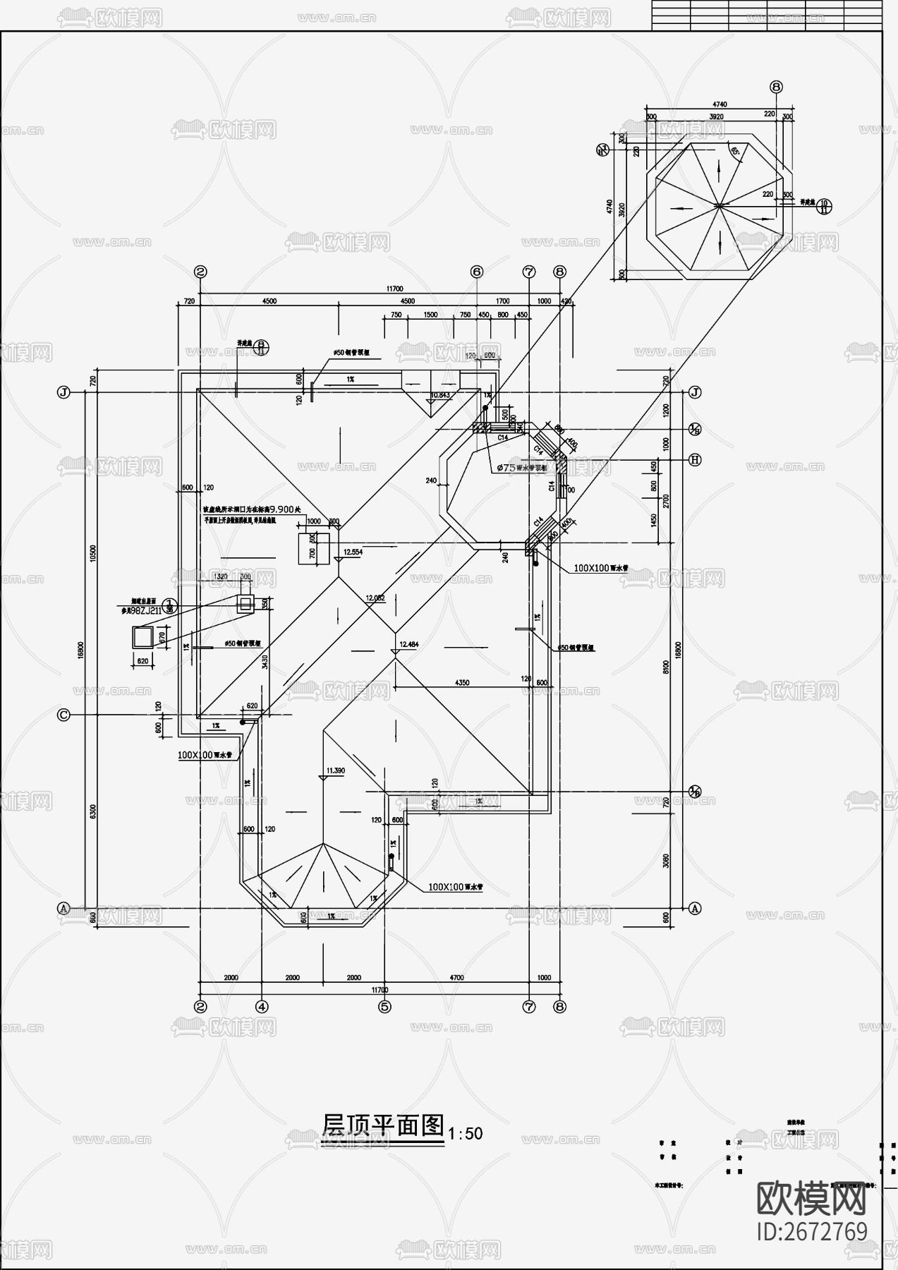 别墅cad施工图下载（渲染图4）