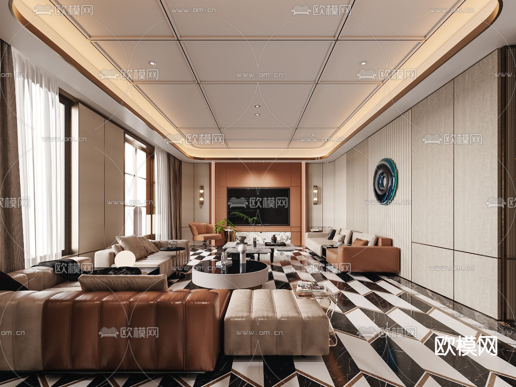 酒店接待室 会客室3d模型下载（渲染图2）