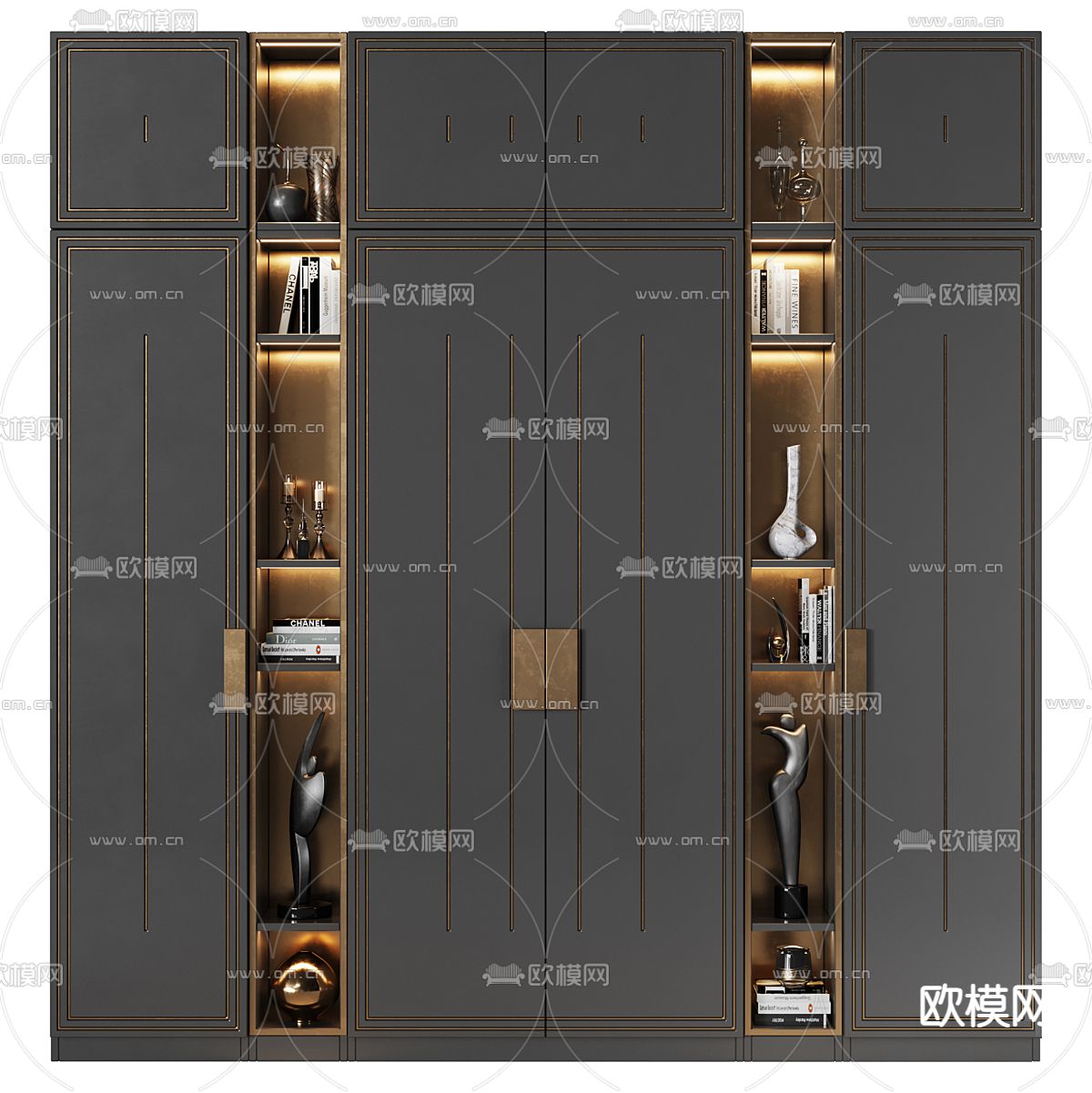 新中式装饰柜 陈列柜su模型