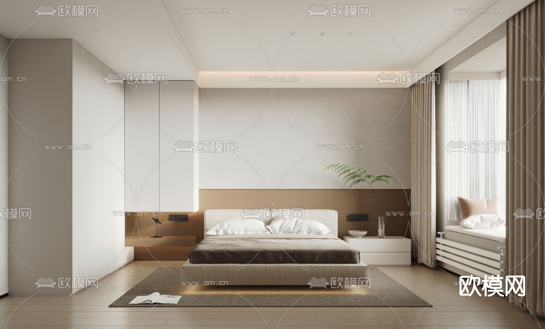 侘寂卧室 主卧3d模型下载