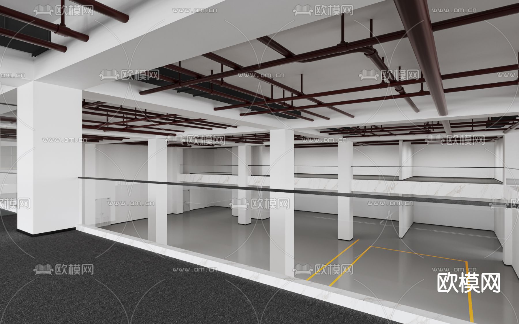 现代工厂免费3d模型下载（渲染图1）