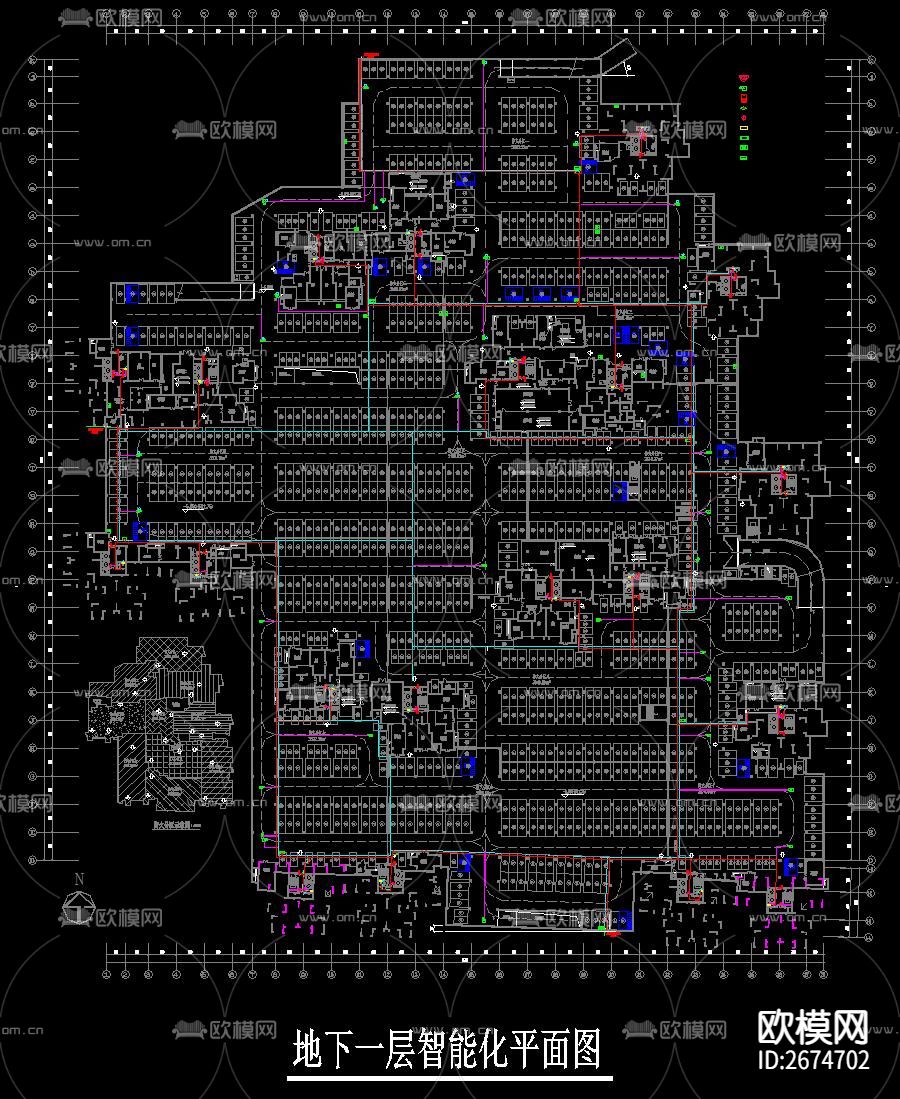 高层住宅楼电气弱电智能化cad施工图下载（渲染图9）