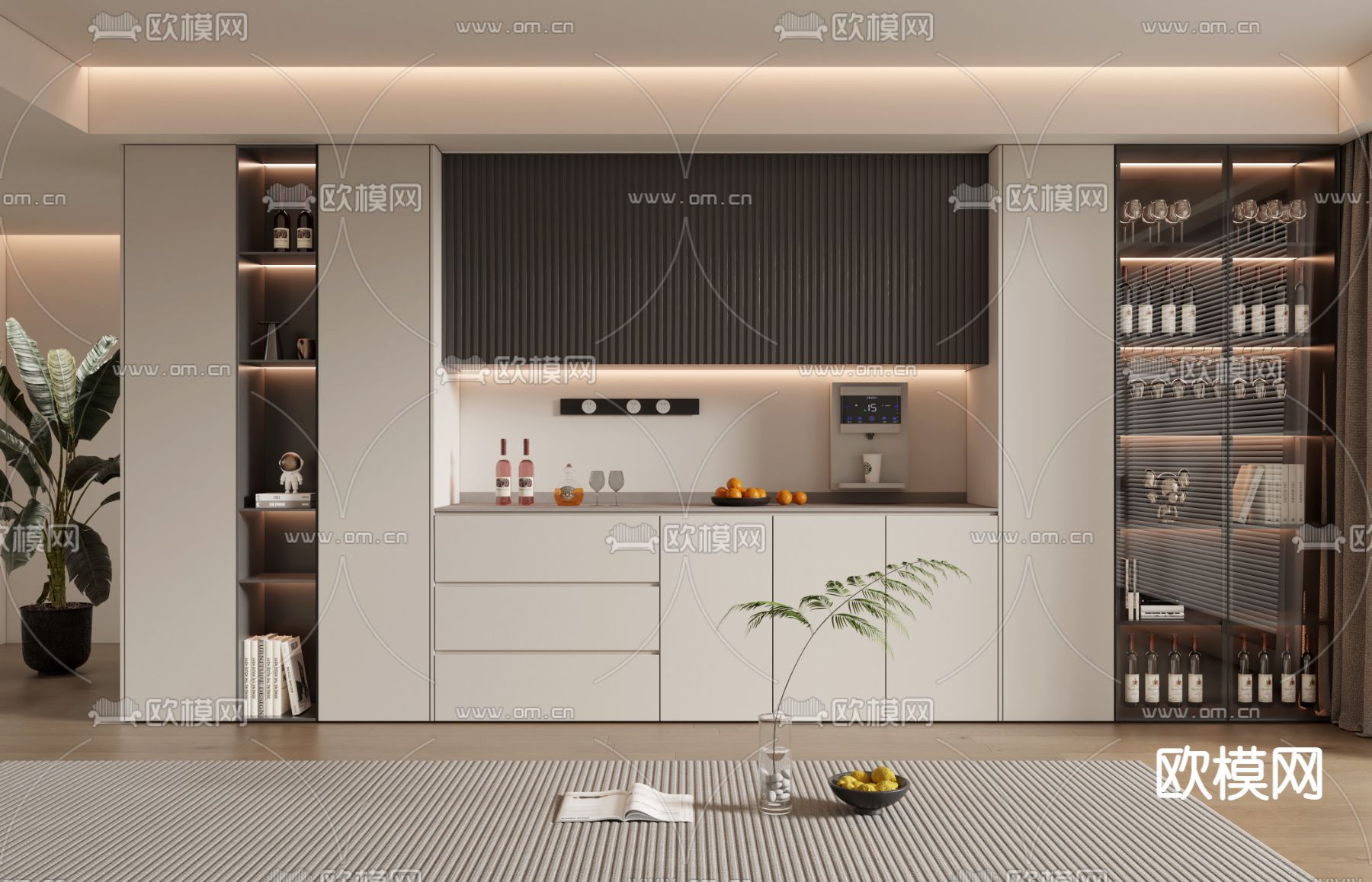 现代酒柜3d模型下载