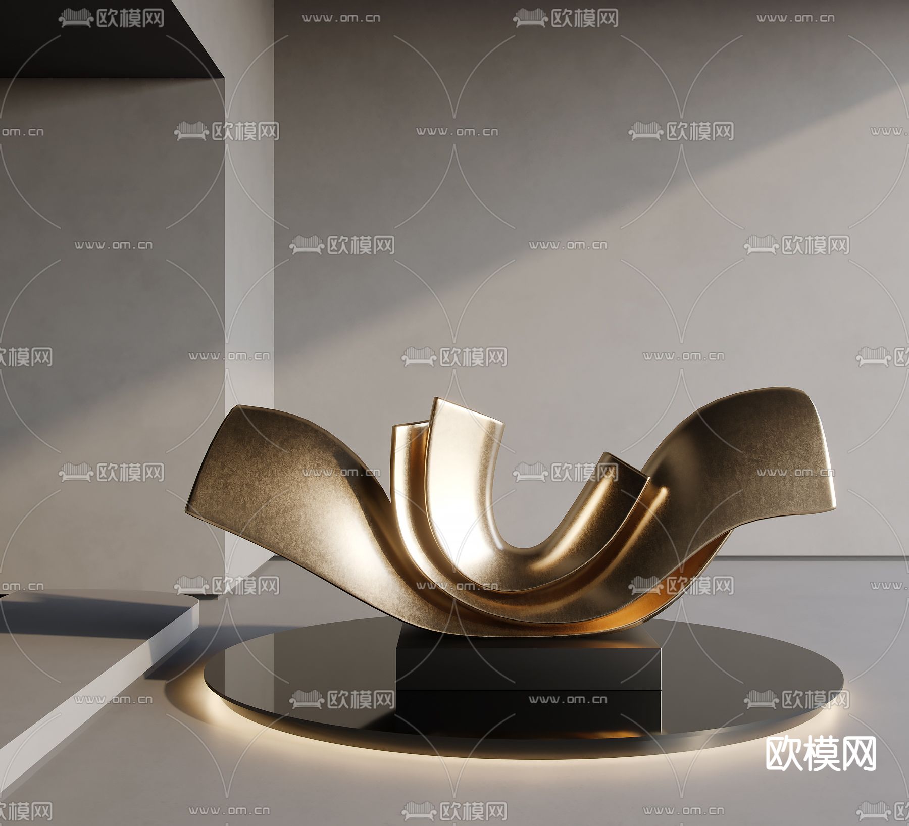 抽象雕塑 金属摆件3d模型下载