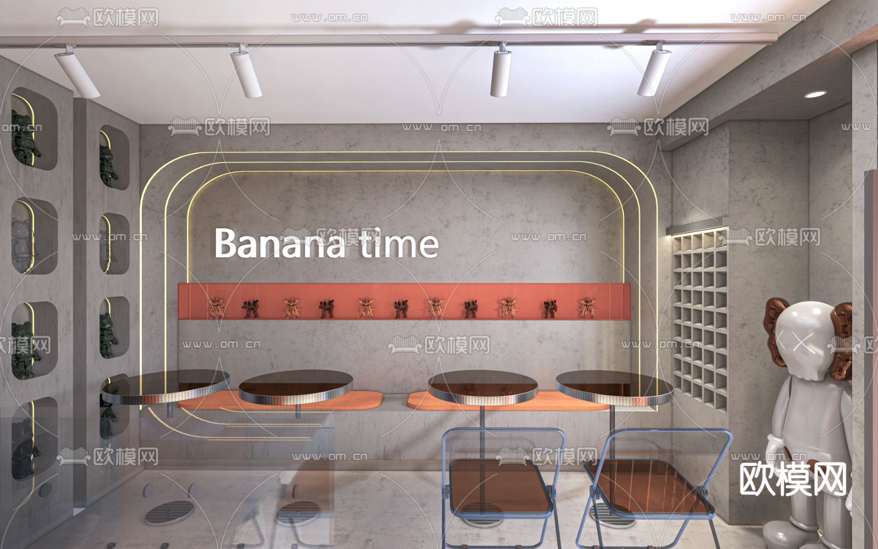 奶茶店 网红店su模型下载（渲染图1）