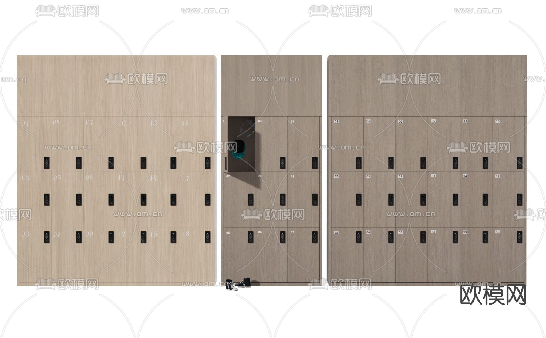 更衣柜 存放柜 寄存柜 储物柜su模型下载（渲染图1）