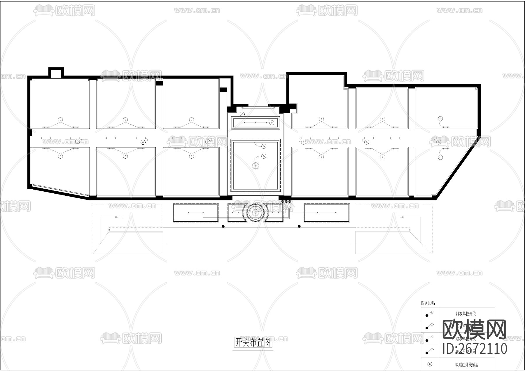 居住区车库cad平面图下载（渲染图2）
