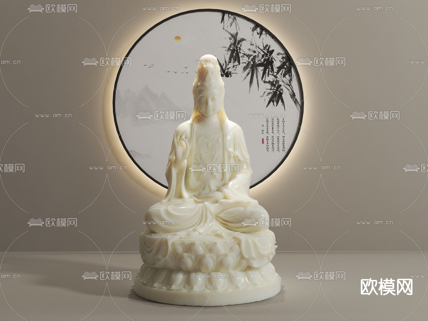 观音像 菩萨雕塑3d模型下载