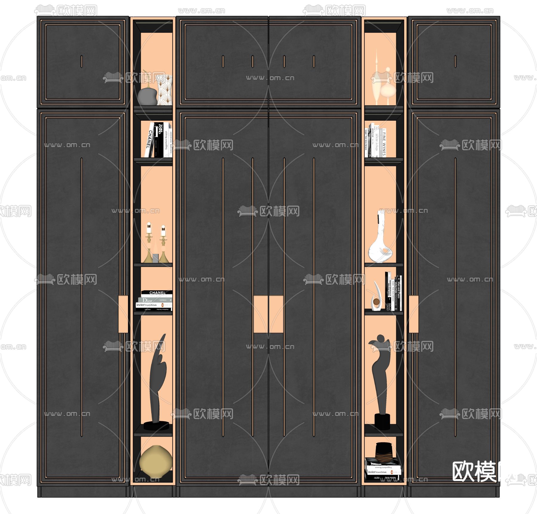 新中式装饰柜 陈列柜su模型