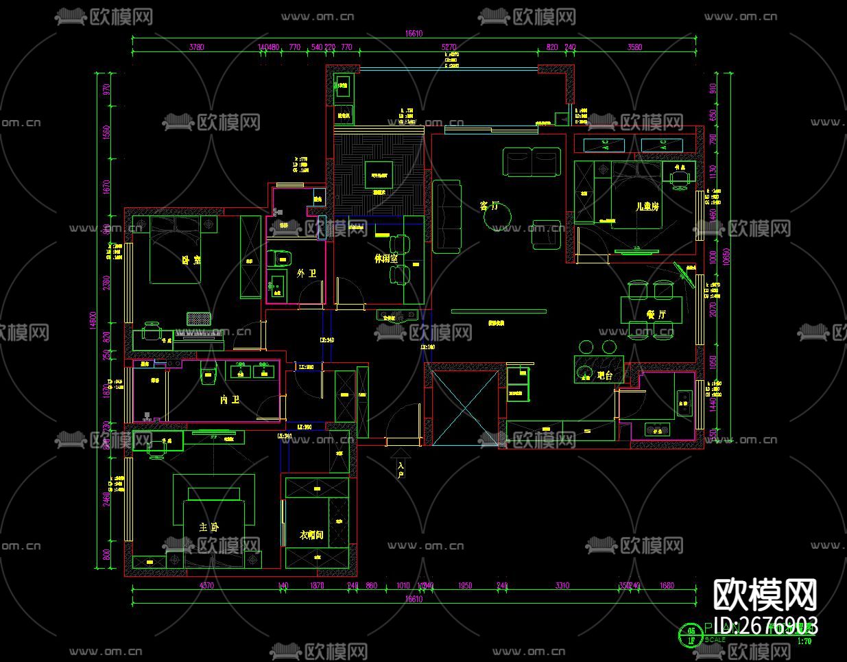 家装cad施工图下载（渲染图3）