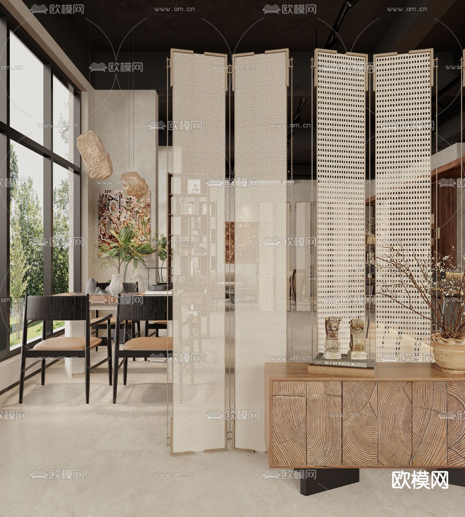 侘寂风咖啡厅3d模型下载（渲染图8）