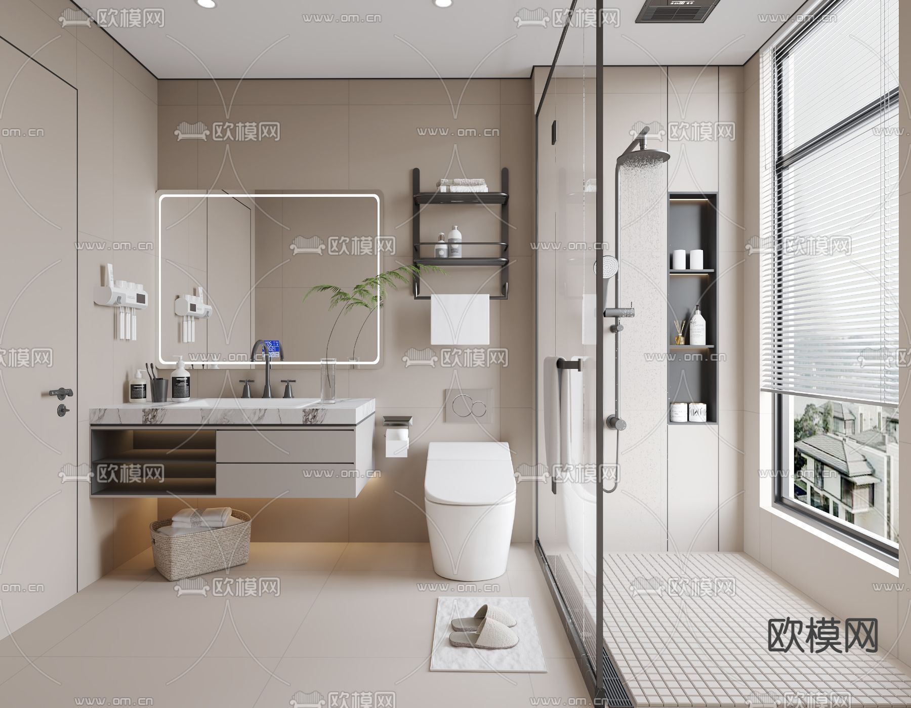 卫生间 浴室 洗手间3d模型下载