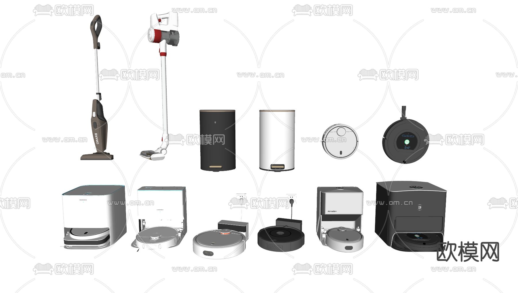 扫地机器人 蒸汽拖把su模型下载（渲染图2）