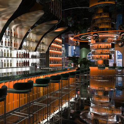  酒吧 酒馆su模型 