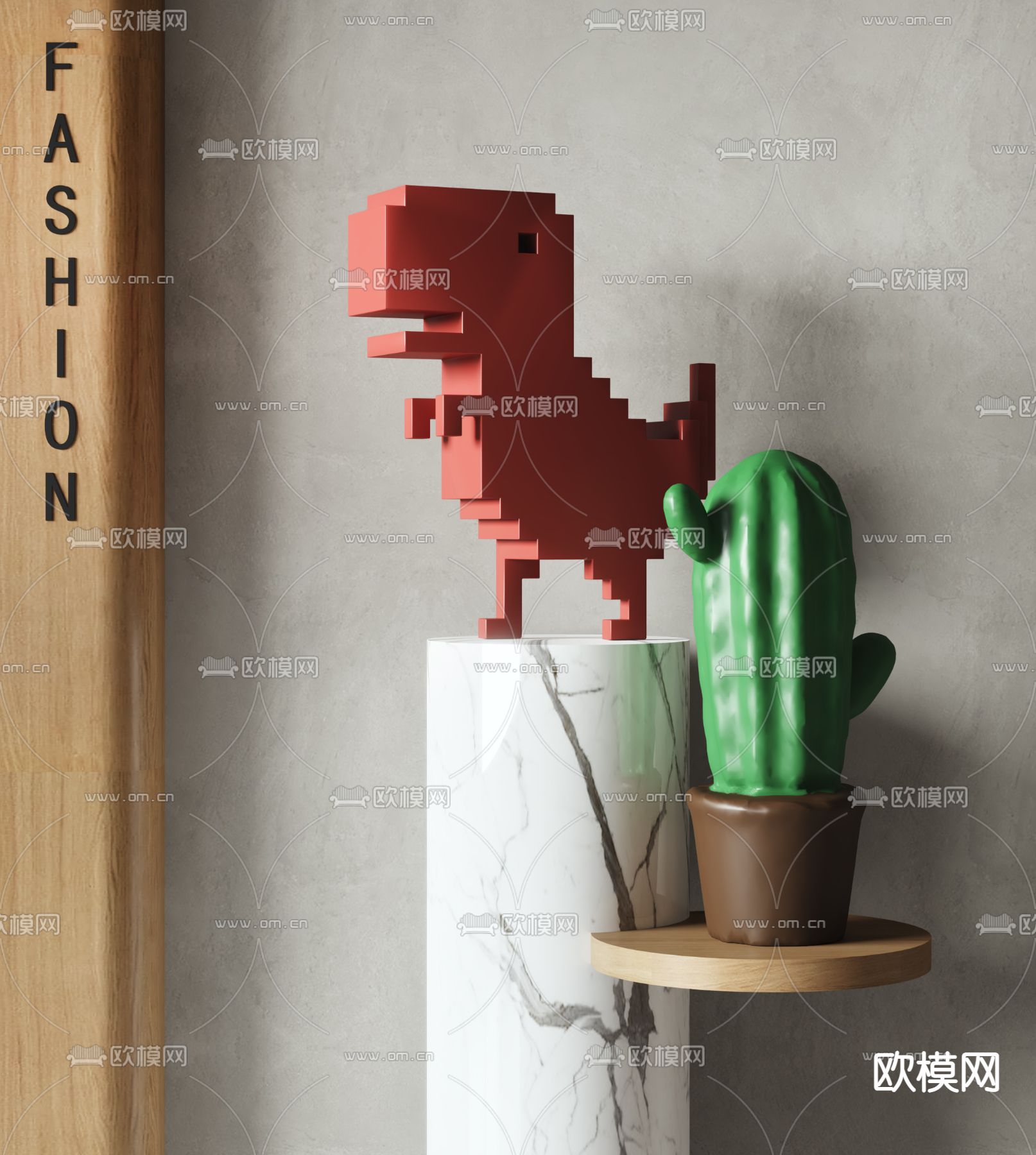 几何恐龙 公仔 玩偶 潮玩3d模型下载