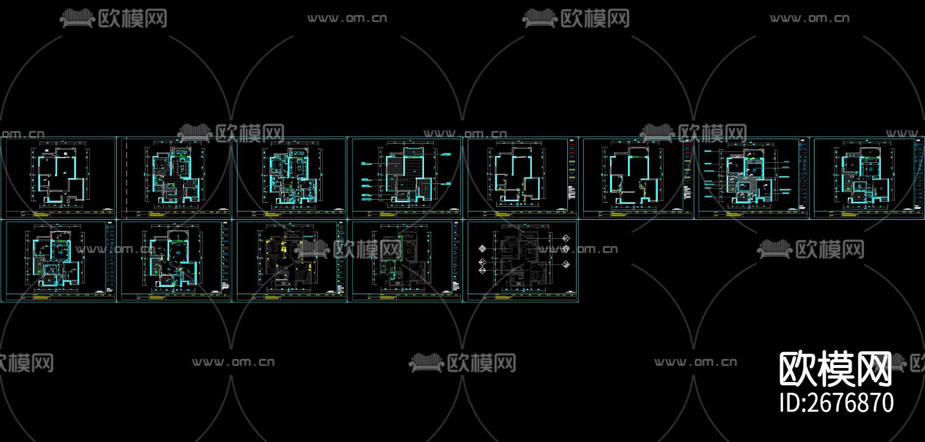 家装整套CAD施工图下载（渲染图2）
