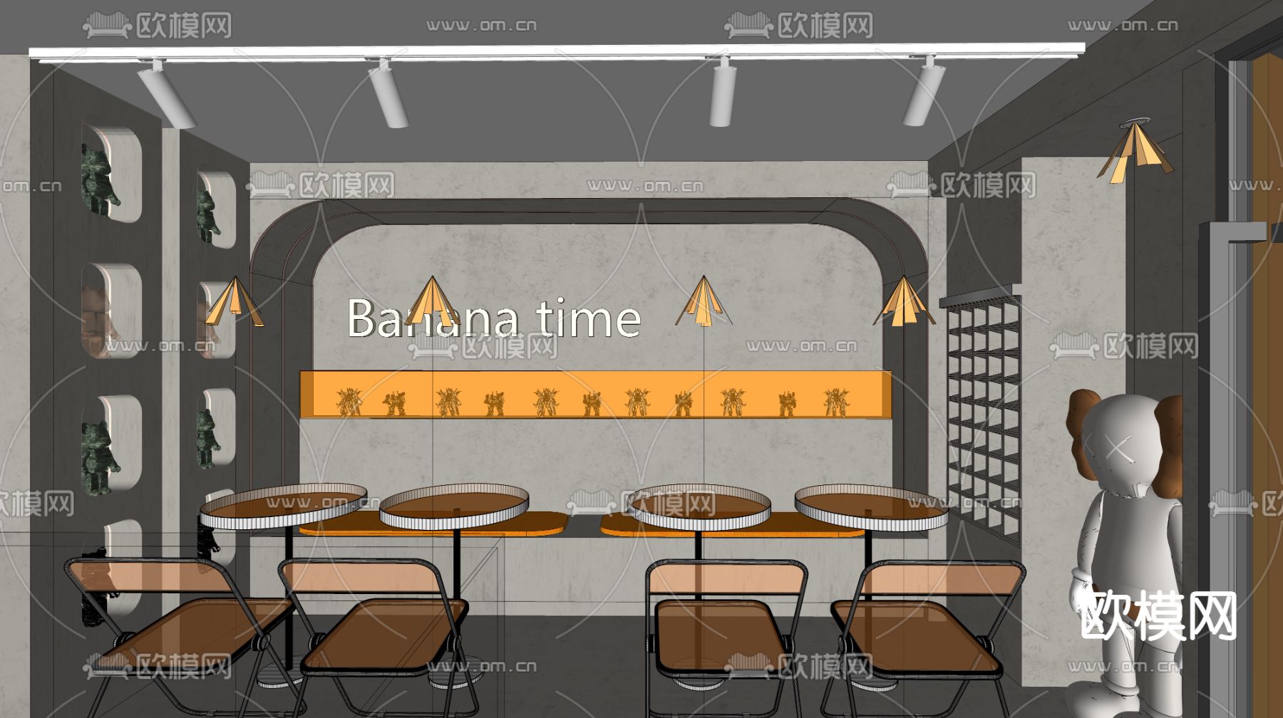 奶茶店 网红店su模型下载（渲染图2）