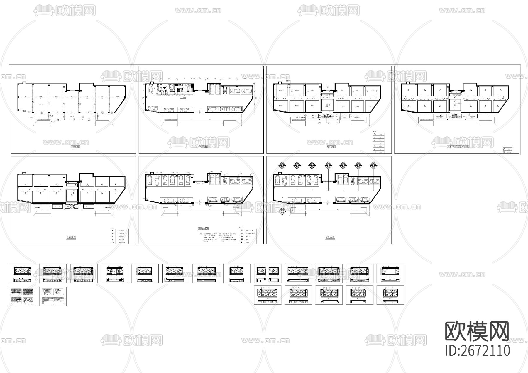 居住区车库cad平面图下载（渲染图8）