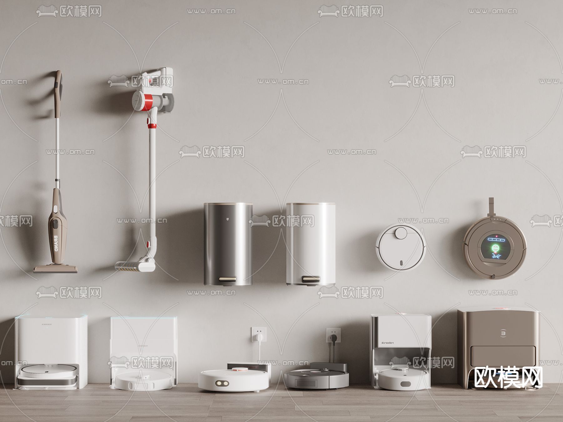 扫地机器人 蒸汽拖把su模型下载（渲染图1）