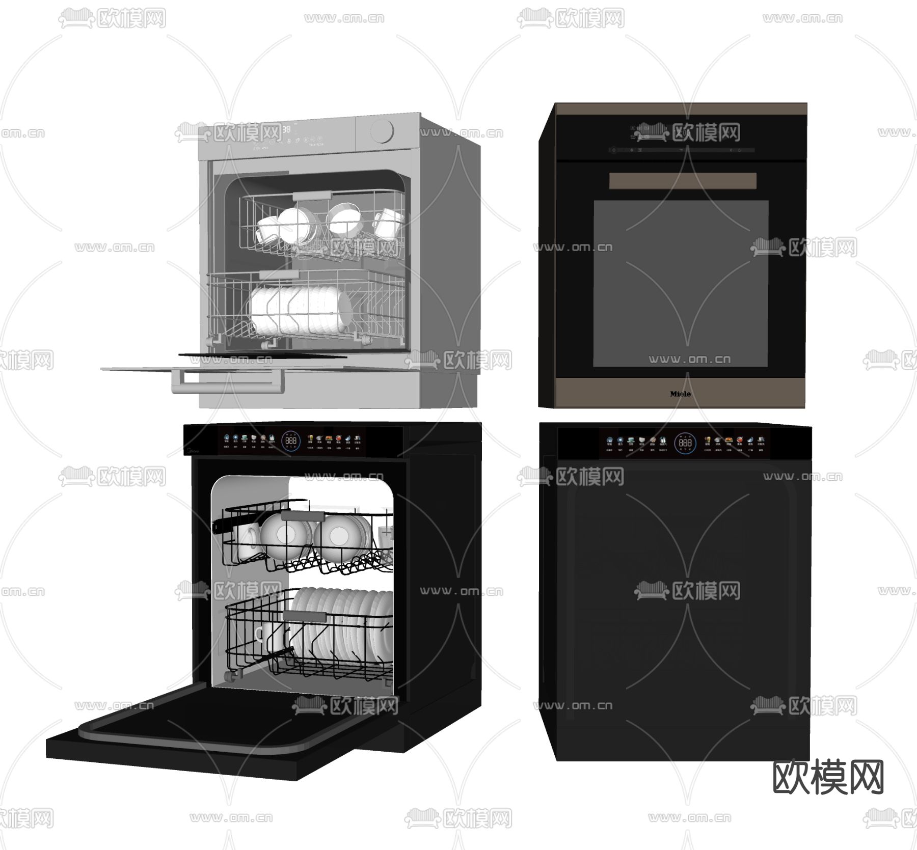洗碗机 消毒柜su模型下载（渲染图2）