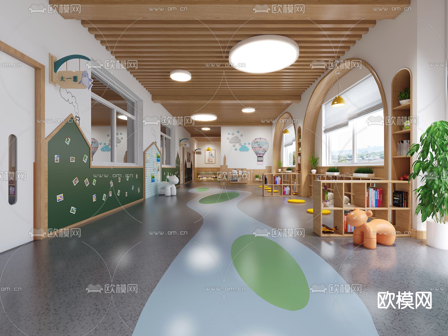 幼儿园 培训机构3d模型下载（渲染图2）