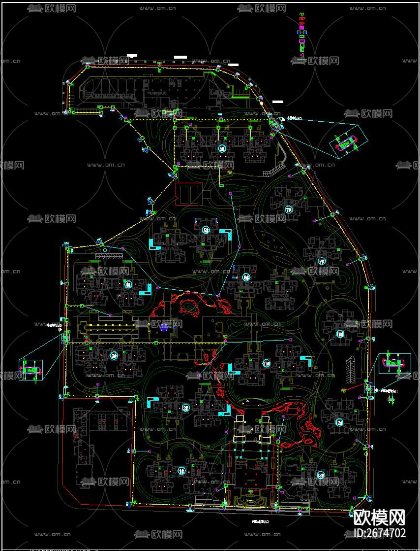 高层住宅楼电气弱电智能化cad施工图下载（渲染图7）