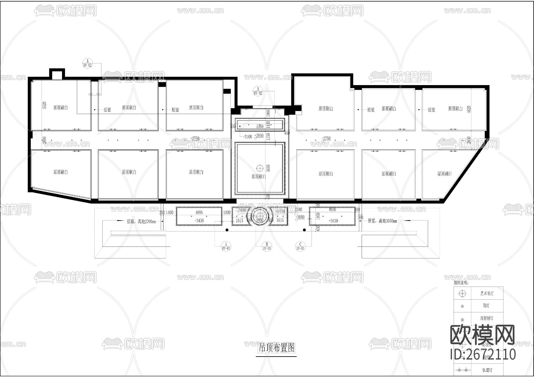 居住区车库cad平面图下载（渲染图3）