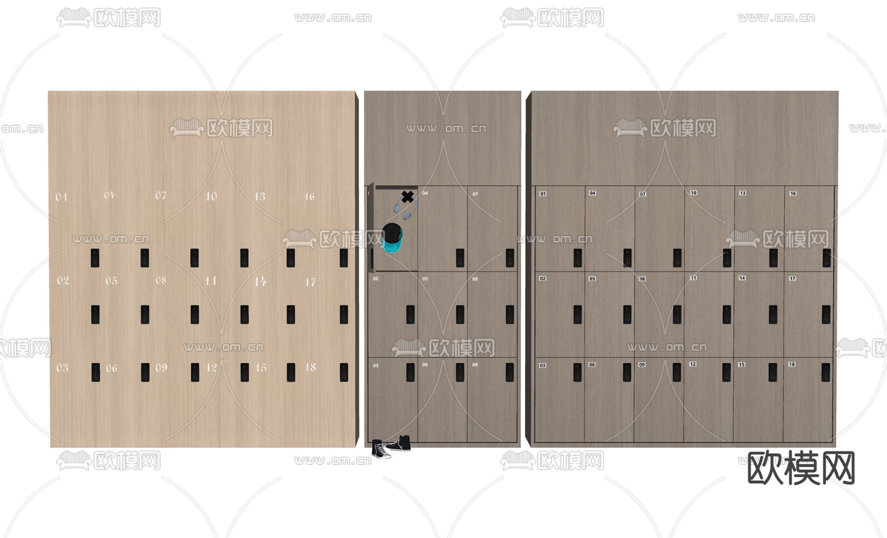 更衣柜 存放柜 寄存柜 储物柜su模型下载（渲染图2）