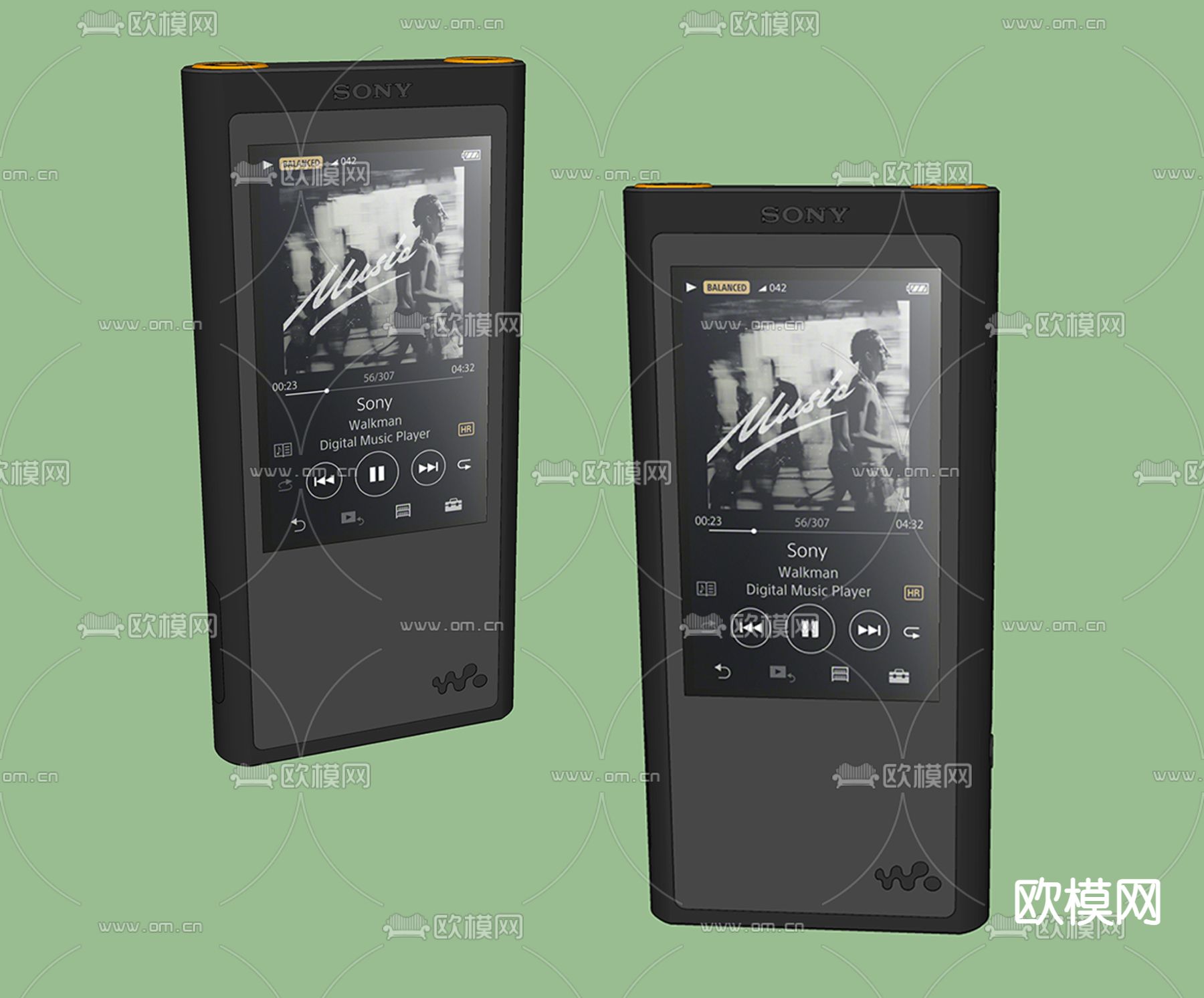 索尼 MP3 随身听 音乐播放器su模型下载（渲染图2）