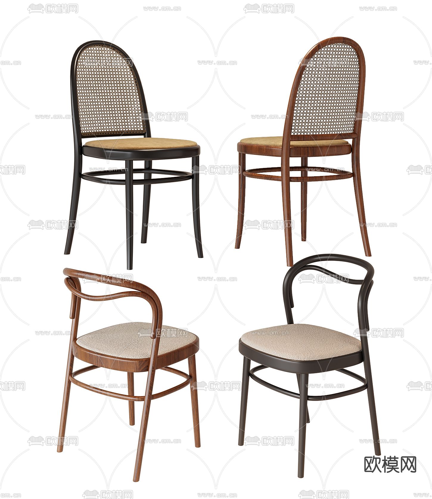 藤编椅子 单椅3d模型下载