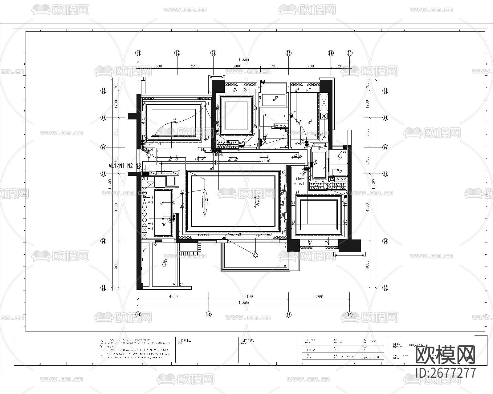 样板间系统图cad电气图下载（渲染图6）