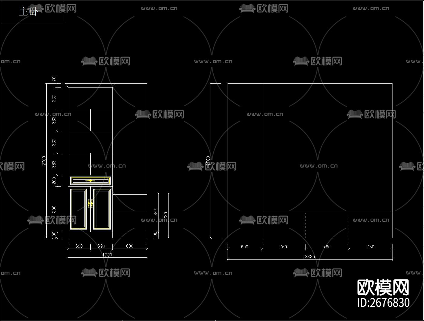 榻榻米CAD施工图下载（渲染图8）