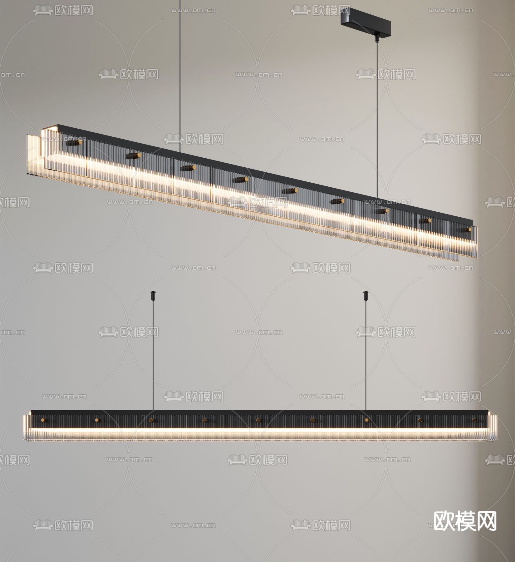 长吊灯 办公吊灯3d模型