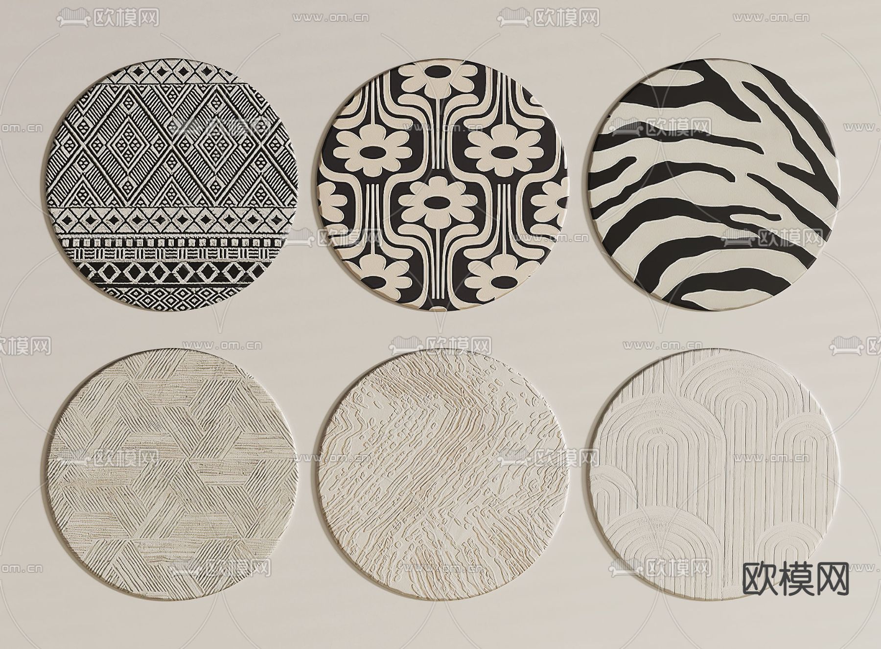 花纹地毯 圆毯su模型下载（渲染图1）