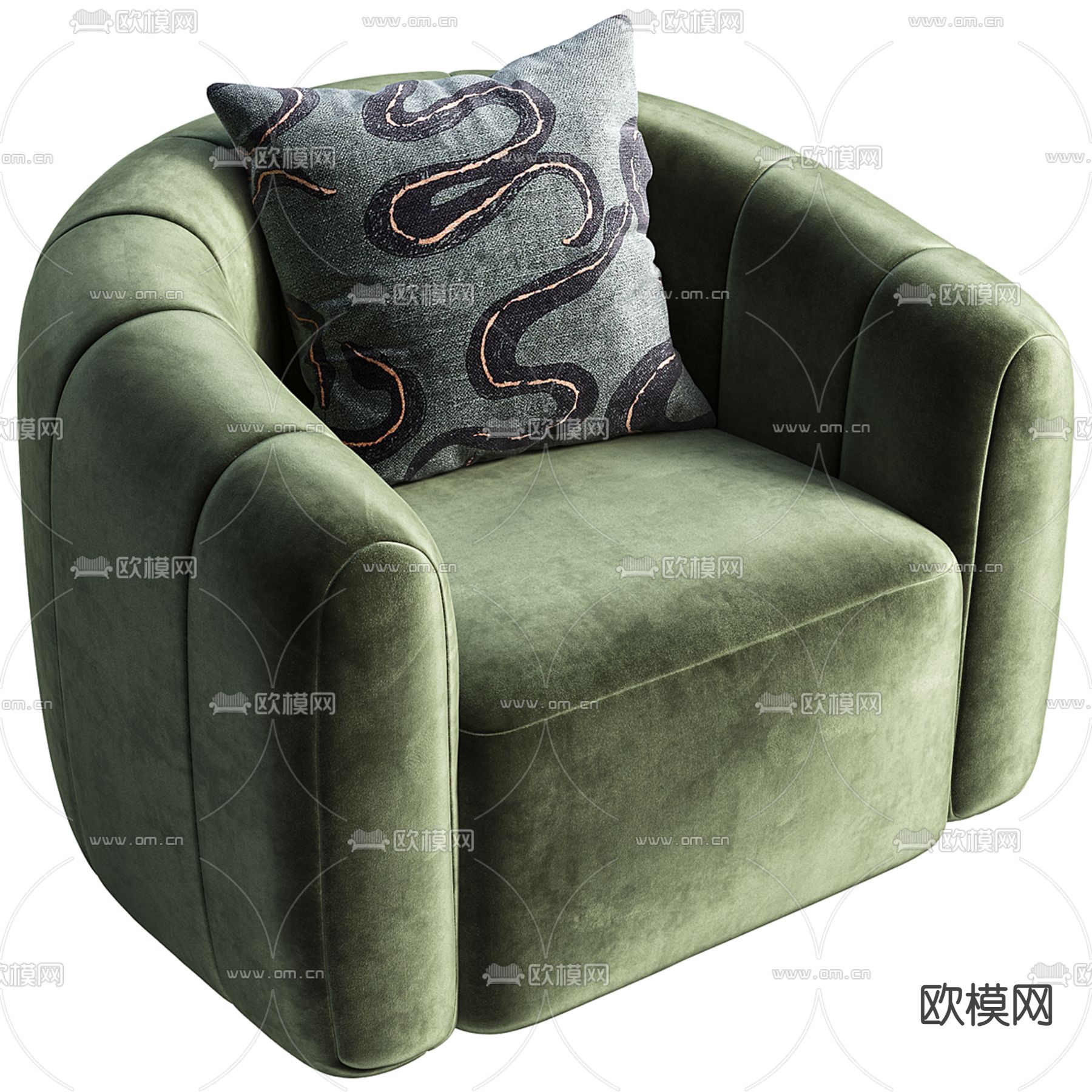 CB2 单人沙发3d模型下载（渲染图4）