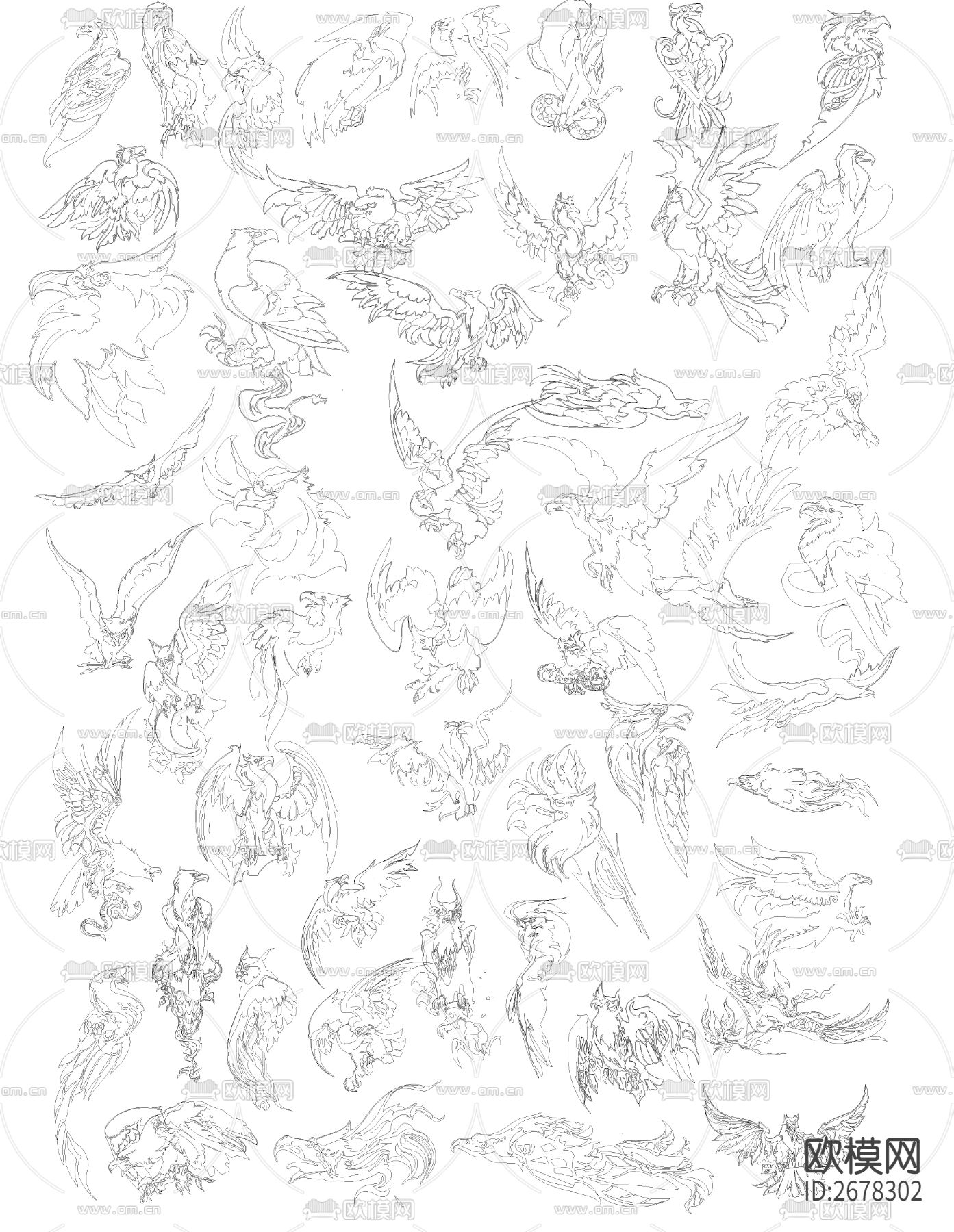 老鹰CAD图库下载（渲染图1）